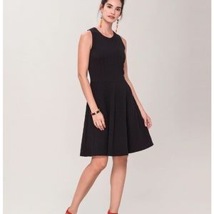 - - Gap black sleeveless dress with white specs fit and flare dress